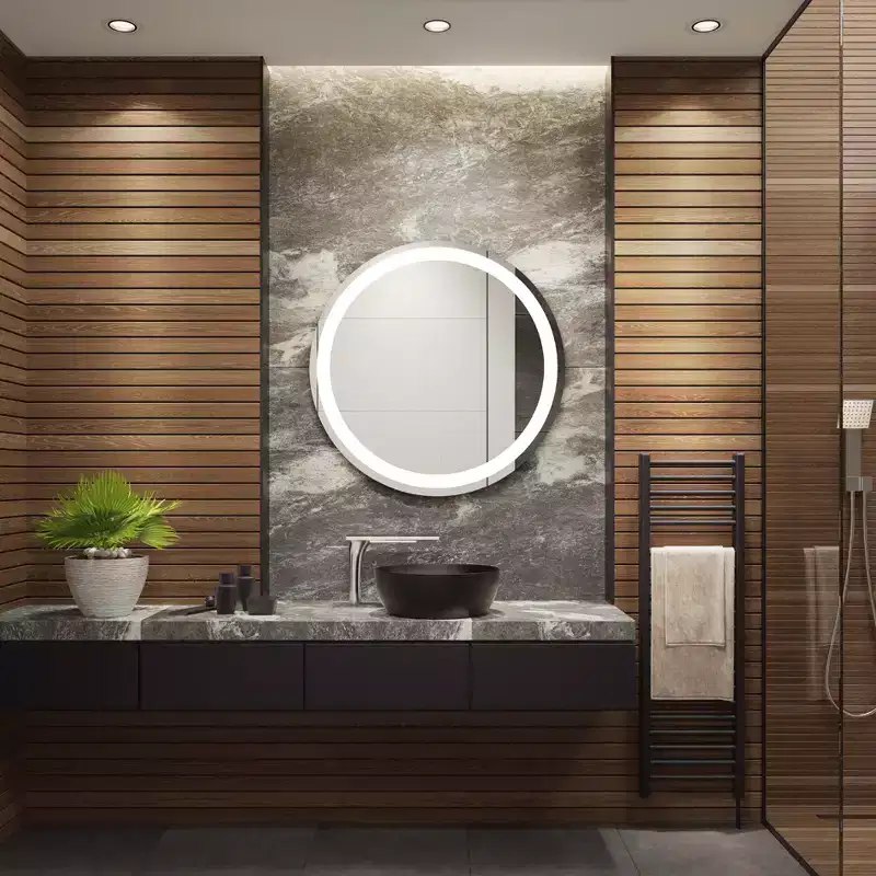 30 Aluminum LED Round Mirror