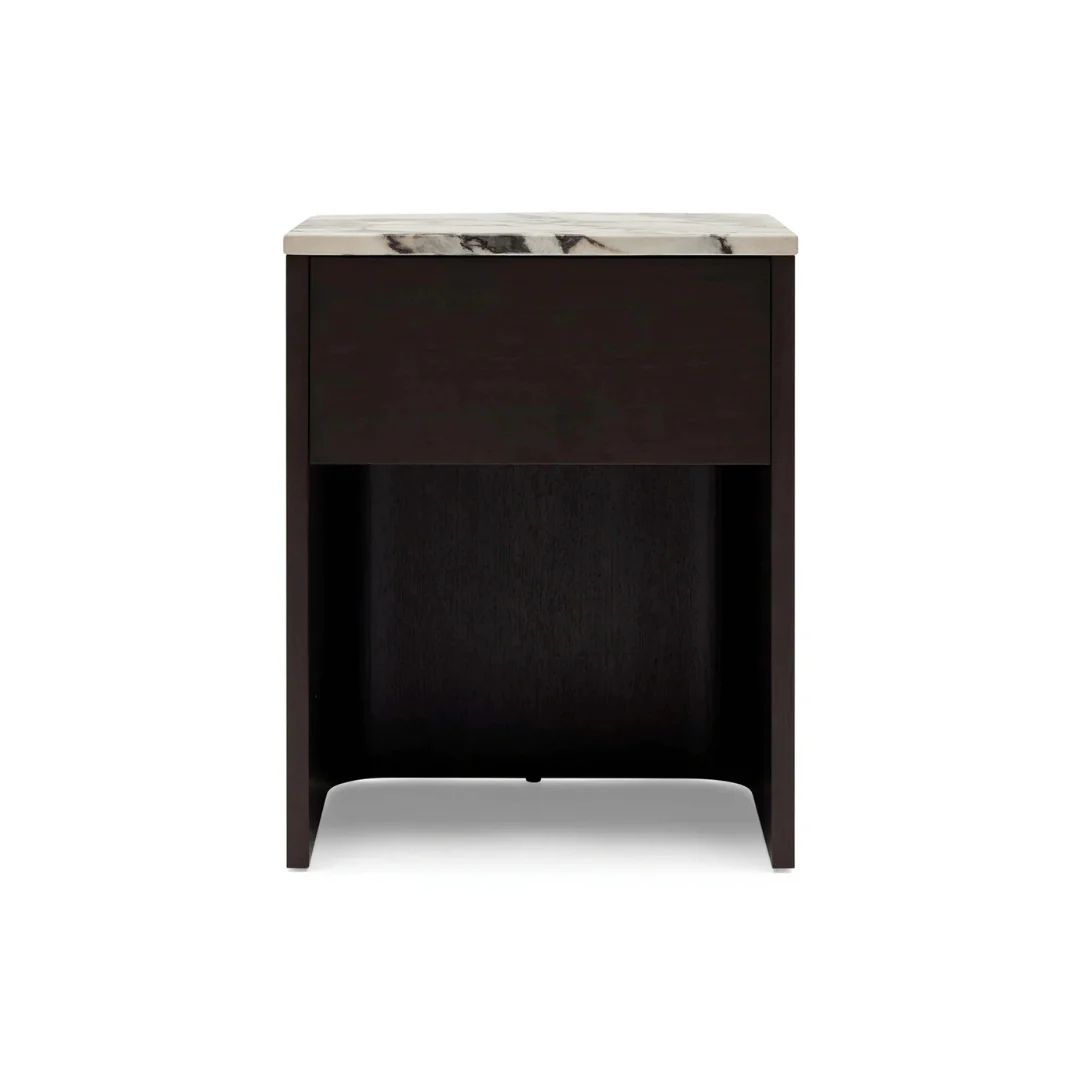 Modern Natural Marble Bedside Table with Soft Close for Bedroom