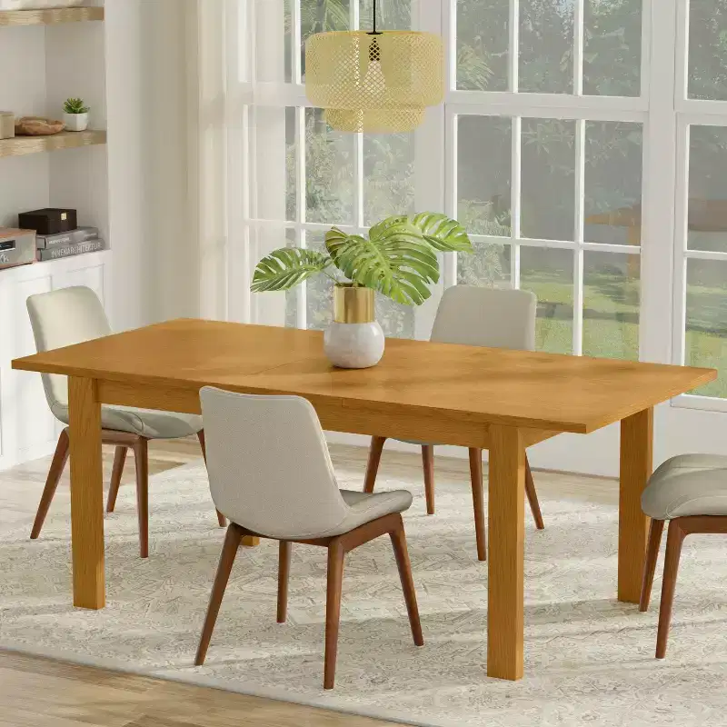 Saige 60-76 inch x 36 inch Rectangle Transitional Extendable Dining Table
