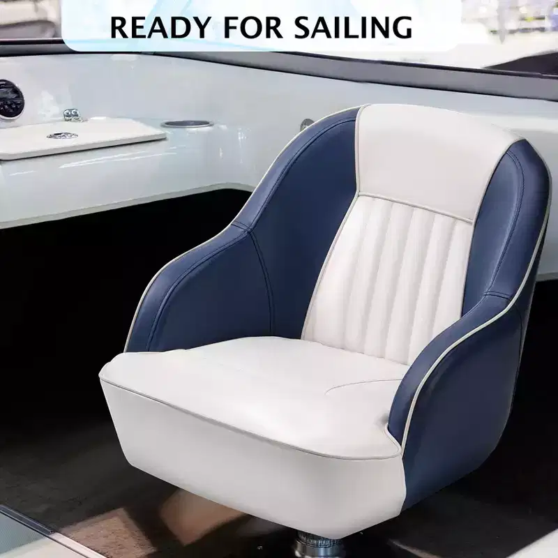 Pontoon Boat Captain Chair  Ergonomic Bucket Seat with Compression Foam Padding and Durable Molded Plastic Frame
