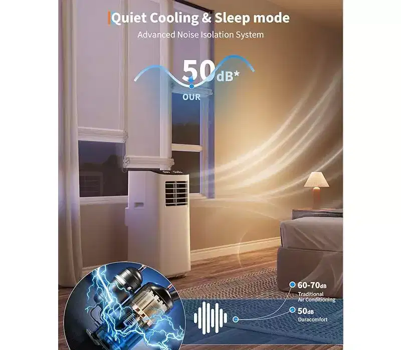 Garvee 8000 BTU Portable AC Unit 3-in-1 Cooling Fan Dehumidifier Remote Sleep Timer Window Kit for Rooms Up to 350 Sq Ft
