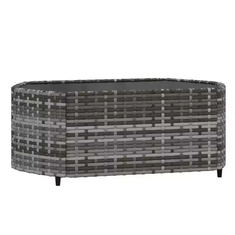 vidaXL Patio Furniture Set Modern Lounge Set with Cushions Poly Rattan