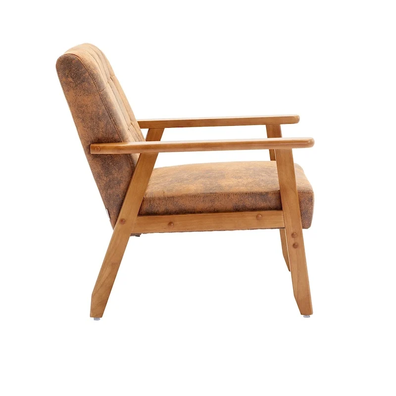 Upholstered Accent Arm Chair with Wood Frame