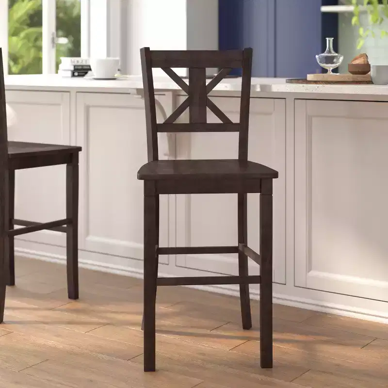 Commercial Grade Solid Wood Modern Farmhouse Counter Height Barstool