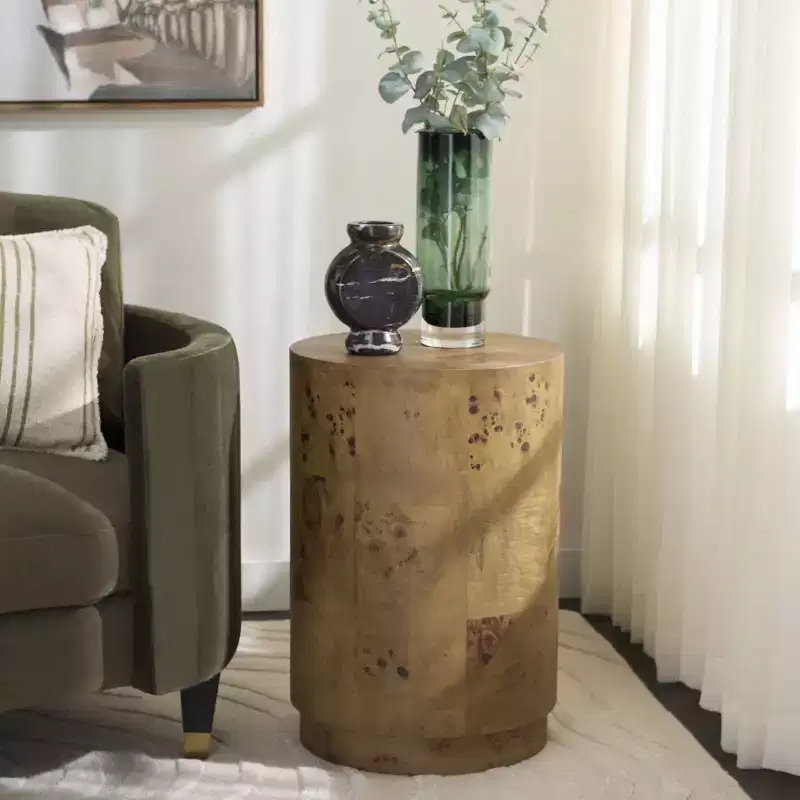 Siya Round Accent Table - ACC6611 - Brown - Safavieh