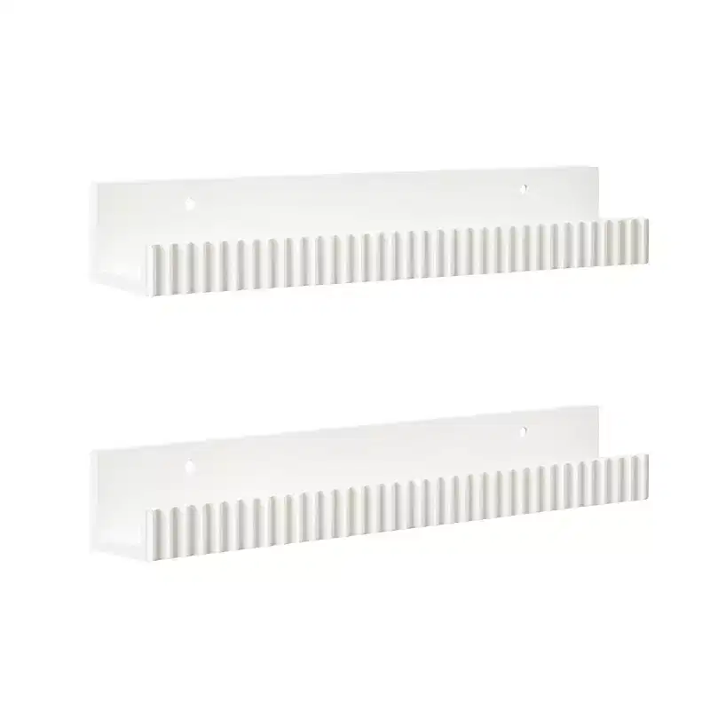 Kate & Laurel All Things Decor Set of 2 Furrow Ledge Shelves White