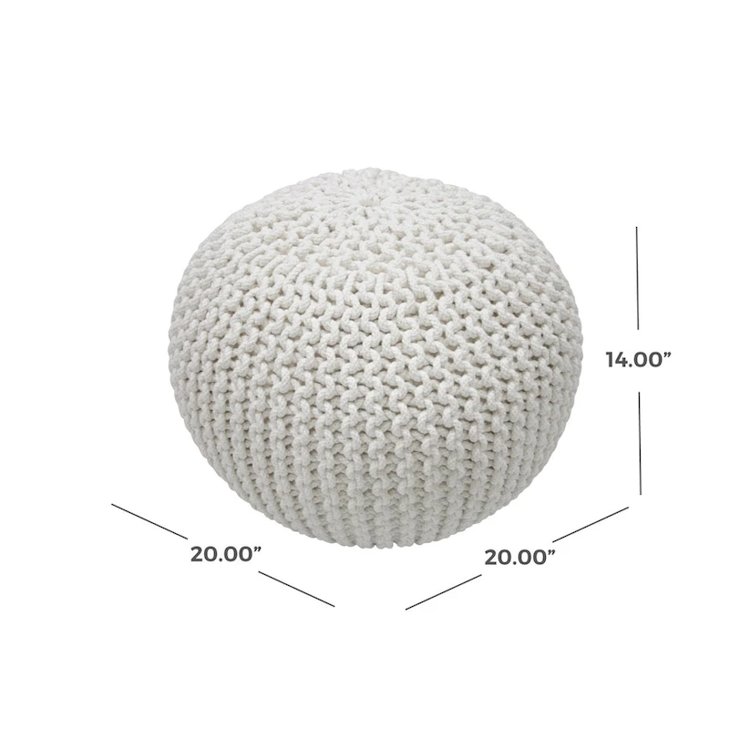 Nuloom Ling Round Knit Filled Ottoman Pouf