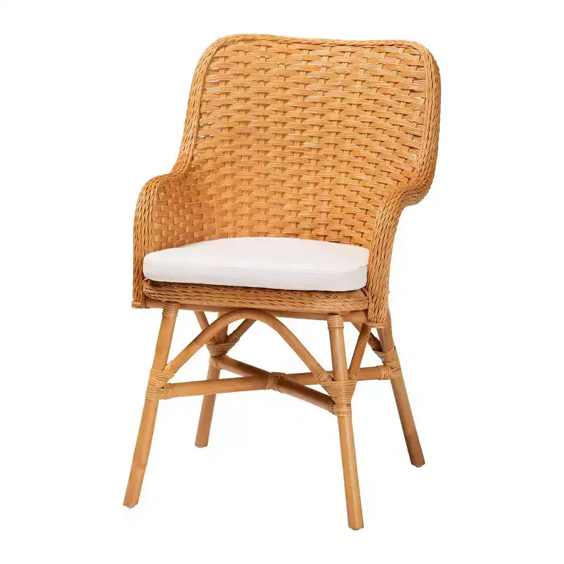 bali & pari Celsie Rattan Dining Chair Light Honey/White