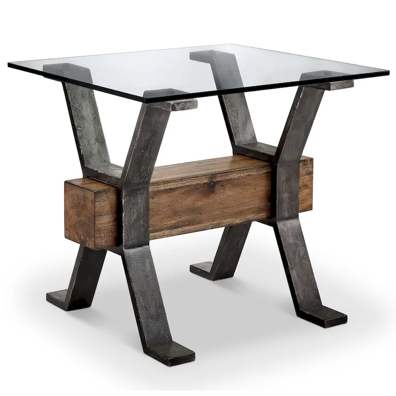Industrial Reclaimed Rectangular End Table