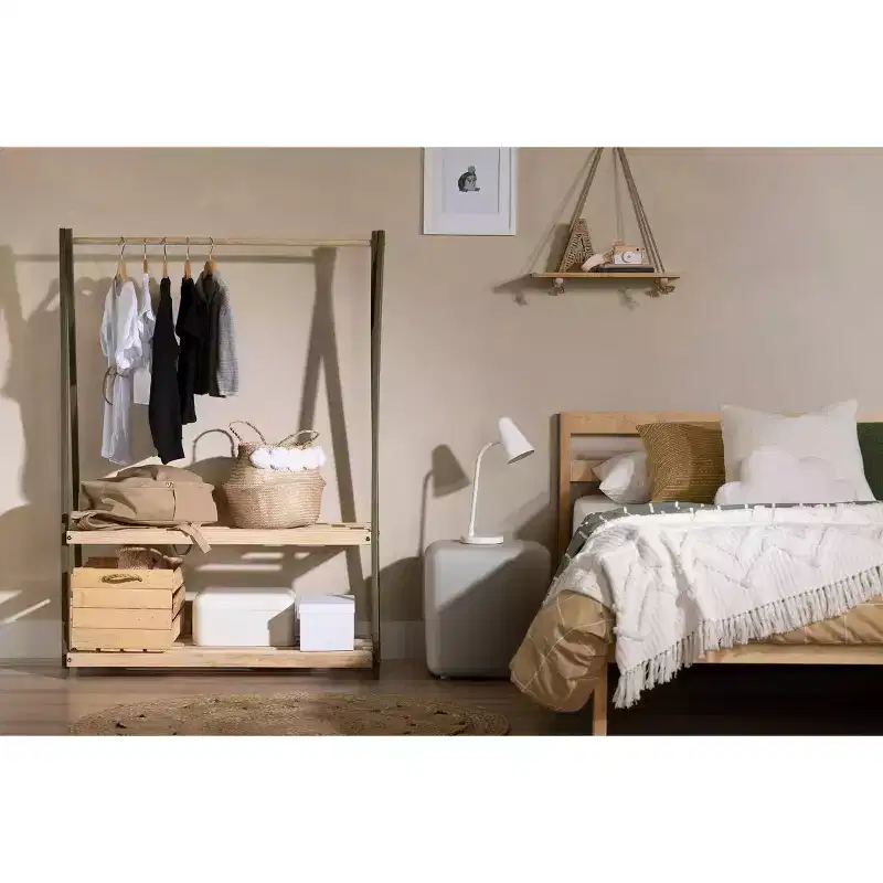 Kids' Clothes Rack with Storage Shelves