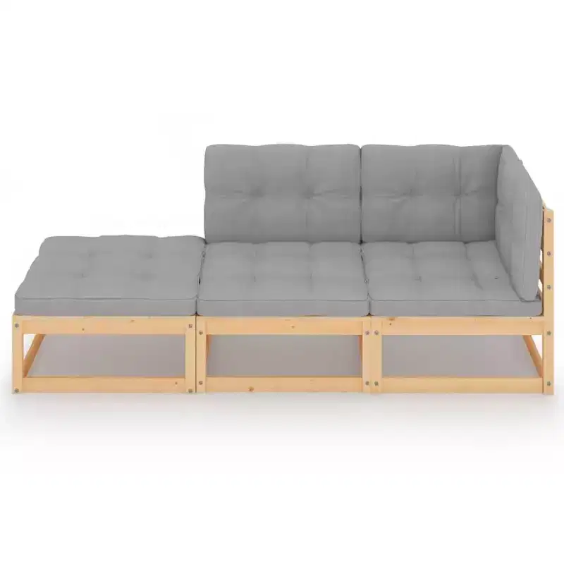 vidaXL Patio Lounge Set Modular Garden Lounge Set Square Modern