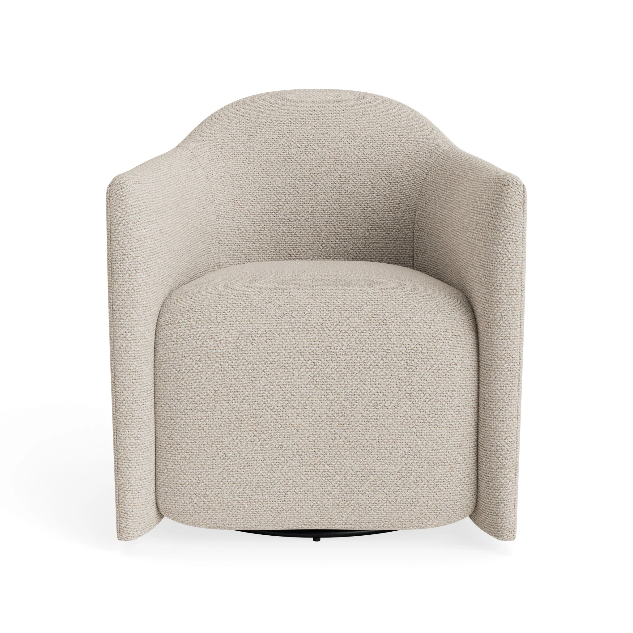 Modern Linen Swivel Lounge Chair with Hidden Swivel Base for Living Room