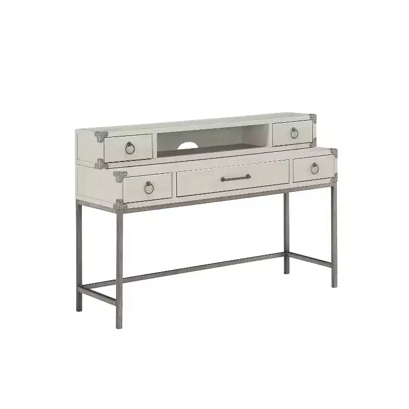 HomeStock 12.5 in.H Brown Color Birch Wood Computer Desks with All Purpose Drawer