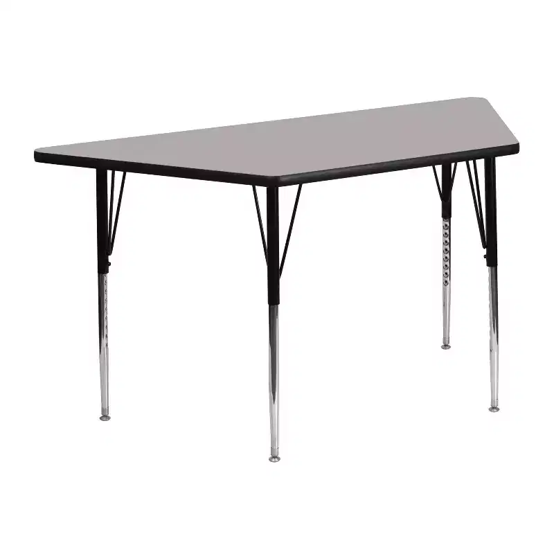 Flash Furniture 22.5''W x 45''L Trapezoid HP Laminate Activity Table - Standard Height Adjustable Legs