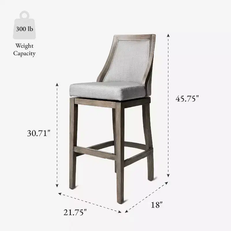 Maven Lane Vienna Bar Stool with Fabric Upholstery 31
