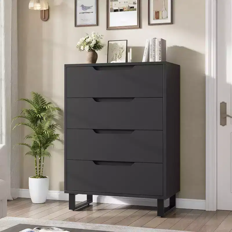 4 Dresser for Bedroom, 41.5 in Tall Dresser,Freestanding Vertical Drawer Cabinet with Storage,Wooden Closet Storage Chest for BedRoom,Hallway,Entryway
