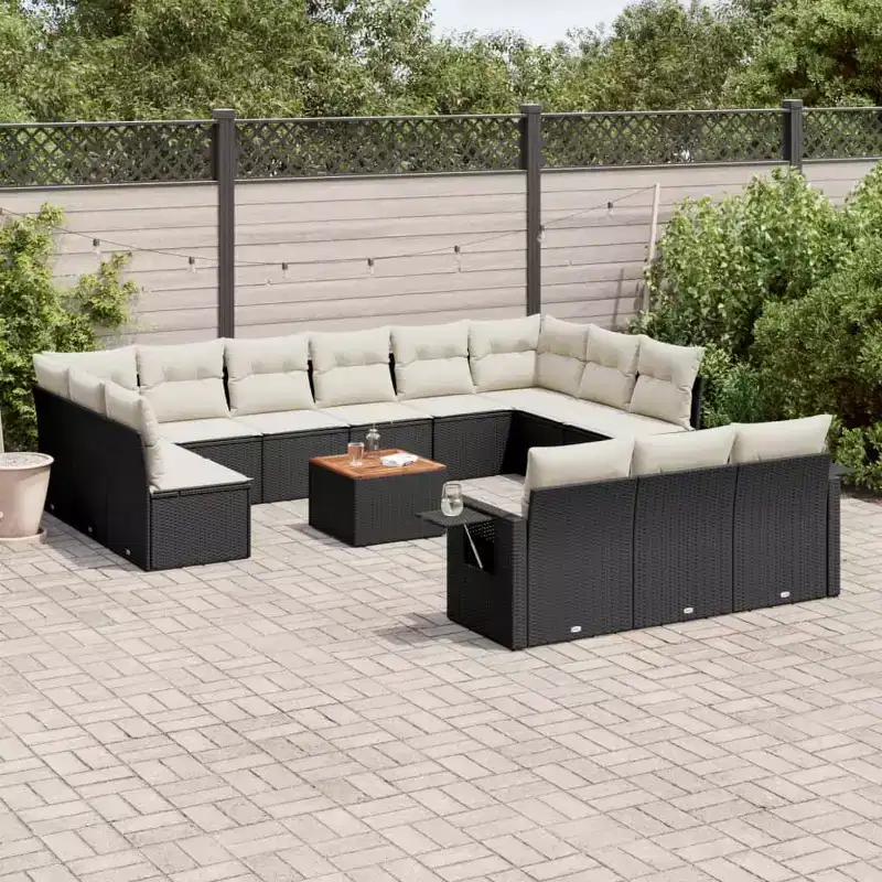 vidaXL Garden Sofa Set Black