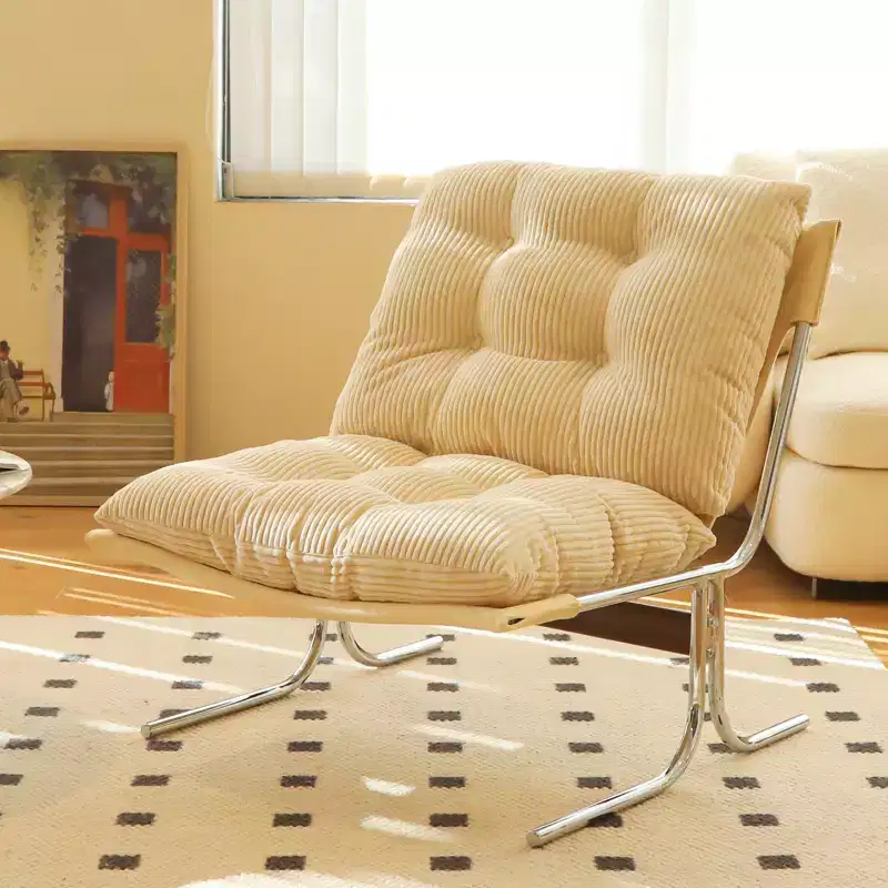 Modern Oversized Upholstered Accent Chair with Metal Frame, 350 lb Capacity, Armless