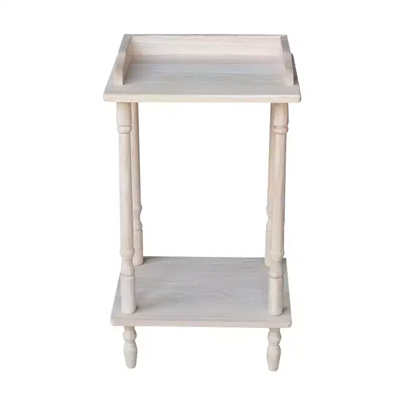 Telephone Stand with Shelf Unfinished