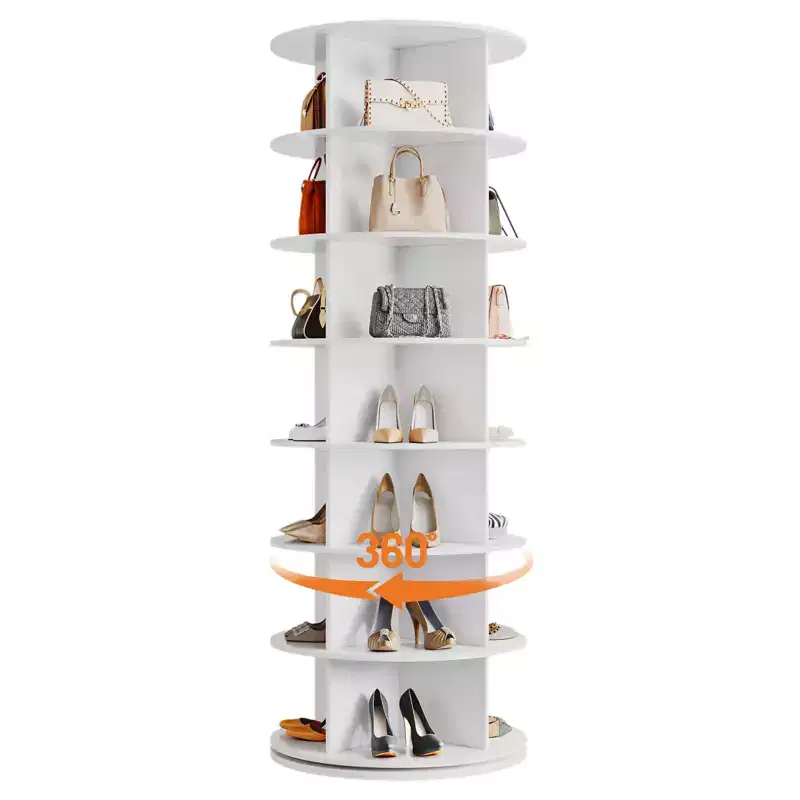 360 Rotating Shoe Rack Tower, 7-Tier Vertical Organizer - Freestanding, Space-Saving Storage for 28-32 Pairs - Ideal for Entryway, Closet, Bedroom