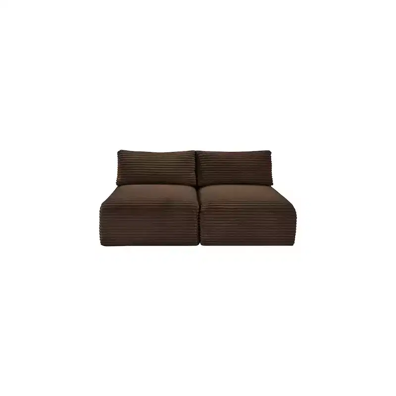 Shaggy Corduroy Performance Fabric Modular Sofa