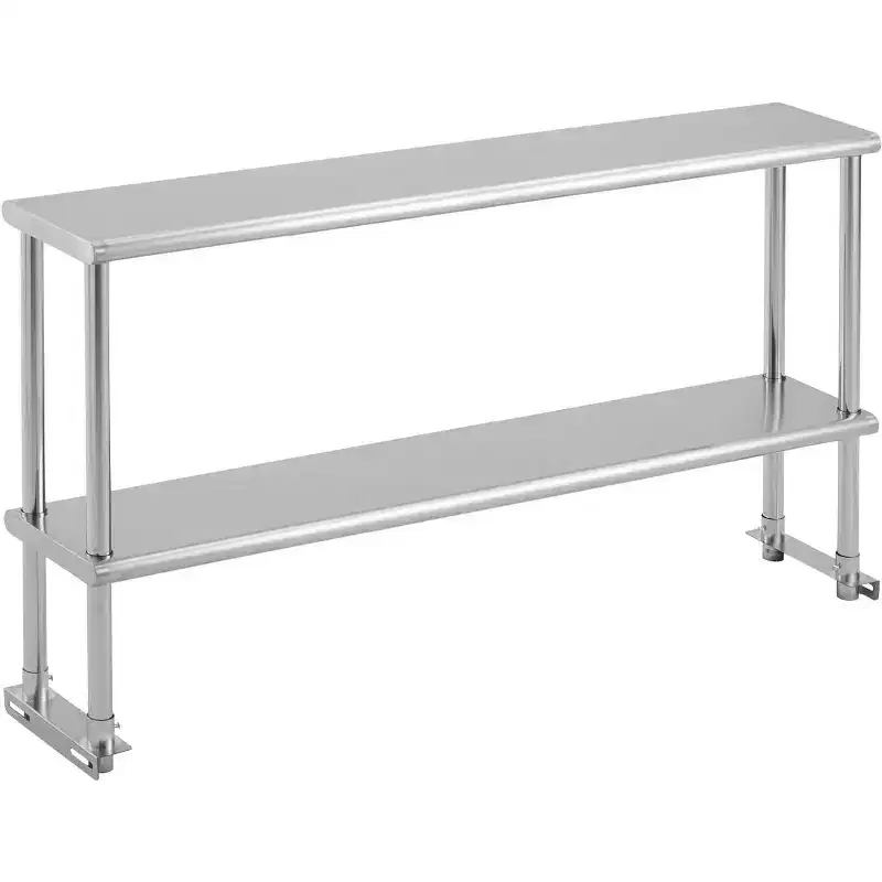 Acekool 60 NSF Stainless Steel Worktable - Commercial Prep Table with Casters & Backsplash for Kitchens