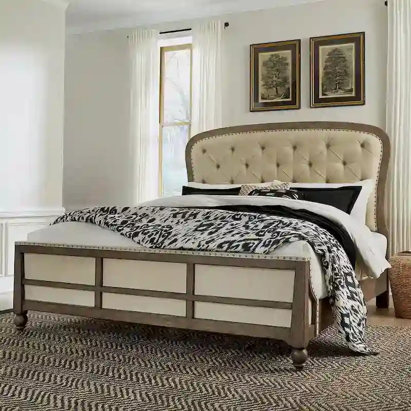 Dusty Taupe Queen Shelter Bed