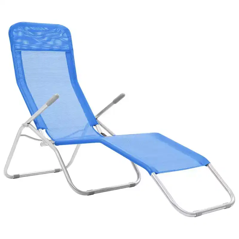 vidaXL Sun Lounger Set of 2 Powder-coated steel, Textilene Standard