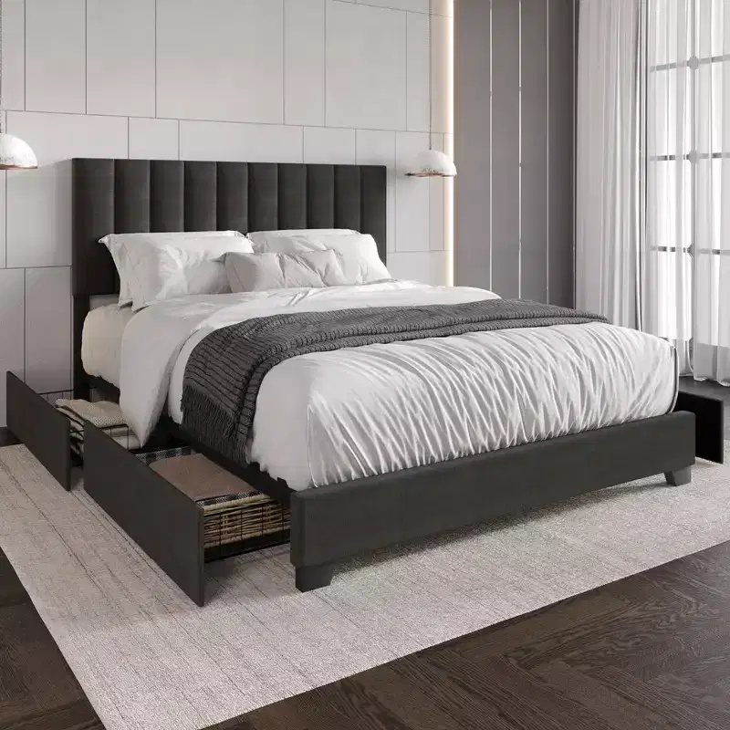 Upholstered Storage Platform Bed
