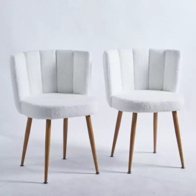 2-Pack Iron-Legged Dining Chairs with Cushioned Seats, Versatile for Any Room