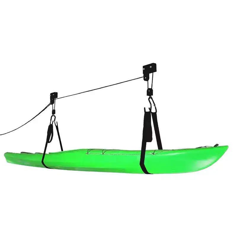 Kayak and Canoe Overhead Lift Hoist for Garage Storage with 125 lb Capacity