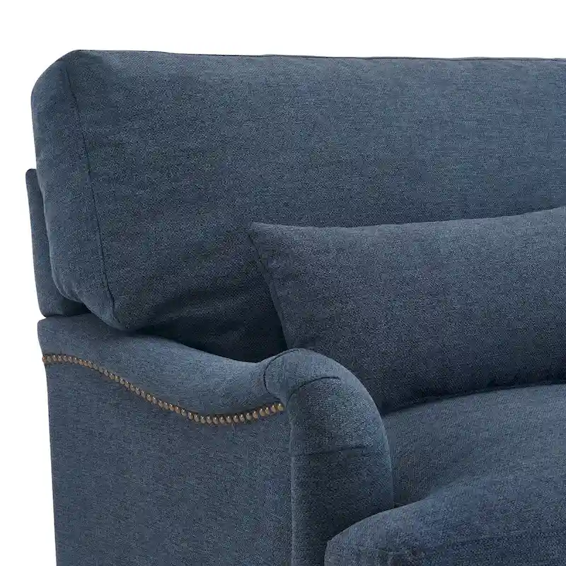 Modern Accent Chair Upholstered Solid Wood Frame with Lumbar Pillow Living Room Armchair