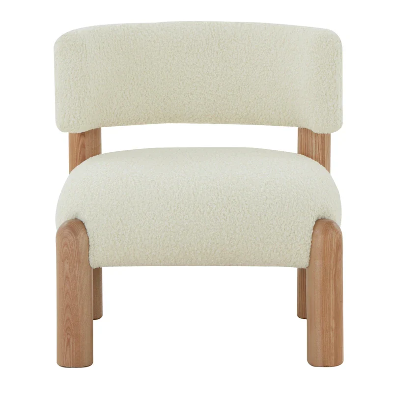 Faux Shearling Accent Chair - 26 In. W x 26 In. D x 28 In. H
