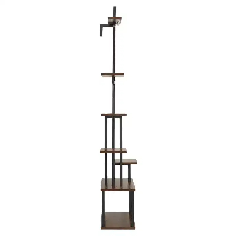 VIYET 2-Pack 65.5 Tall 7-Tier Half-Moon Metal Plant Stand, Indoor with Grow Lights, 3 Timer &10 Brightness