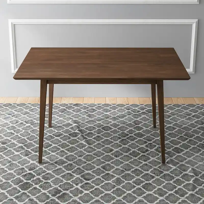 Alda Mid-Century Modern Rectangular Solid Wood Dining Table