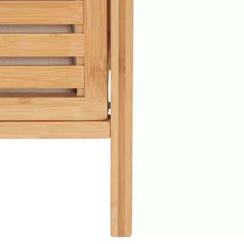 Bamboo Laundry Basket with Shelf - Natural/Beige