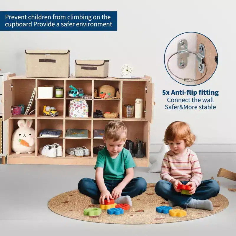 10-Cubby Wall Mount Storage Organizer with Hooks