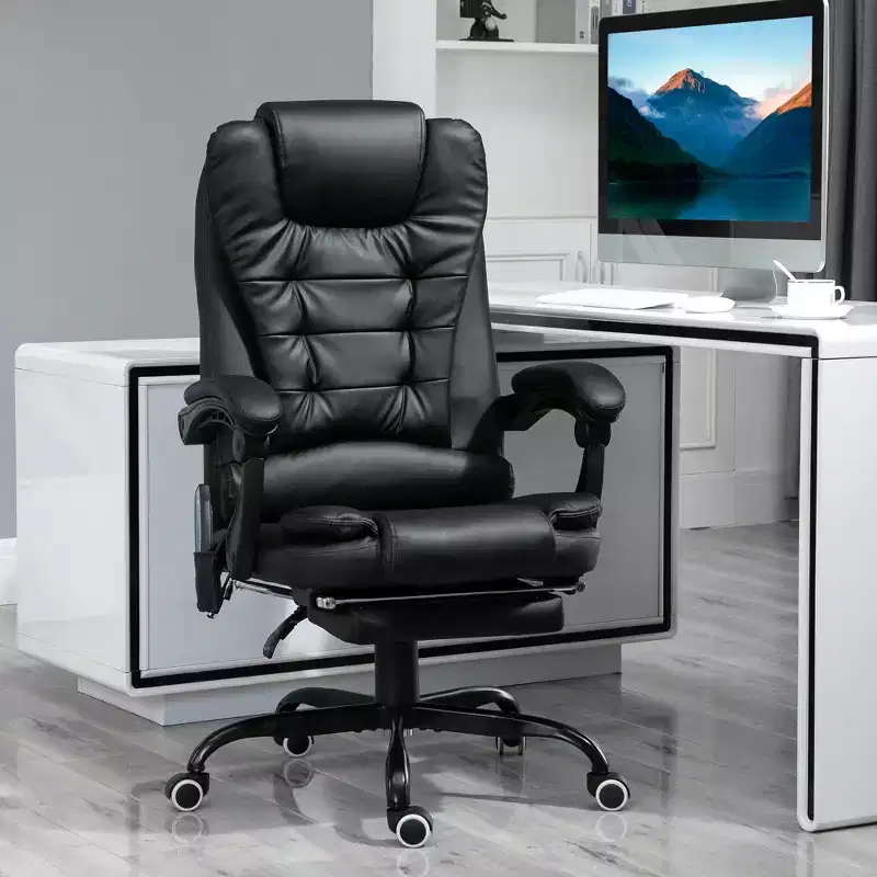 7-Point Vibrating Massage Office Chair High Back Massaging Office Desk Chair with Lumbar Support, Footrest