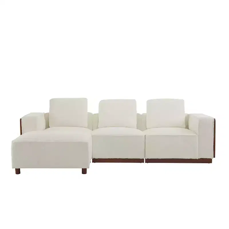 Christopher Knight Home Gianna Upholstered L Shape Sectional Sofa with Pillows, Beige/Brown