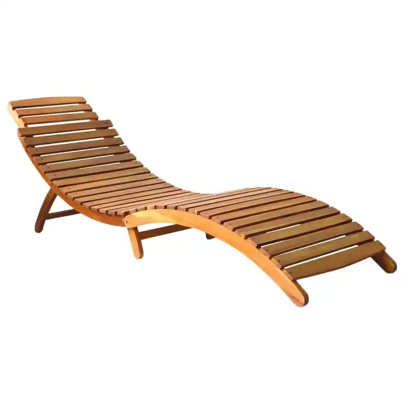 vidaXL Sun Lounger Natural Brown Solid Acacia wood with a natural oil finish