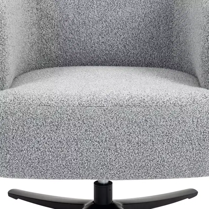 Modern Cuddle Accent Chair with Curved Arm & Backrest Upholstered Swivel Chair with Steel Leg Leisure Chairs for Living Room, Bedroom