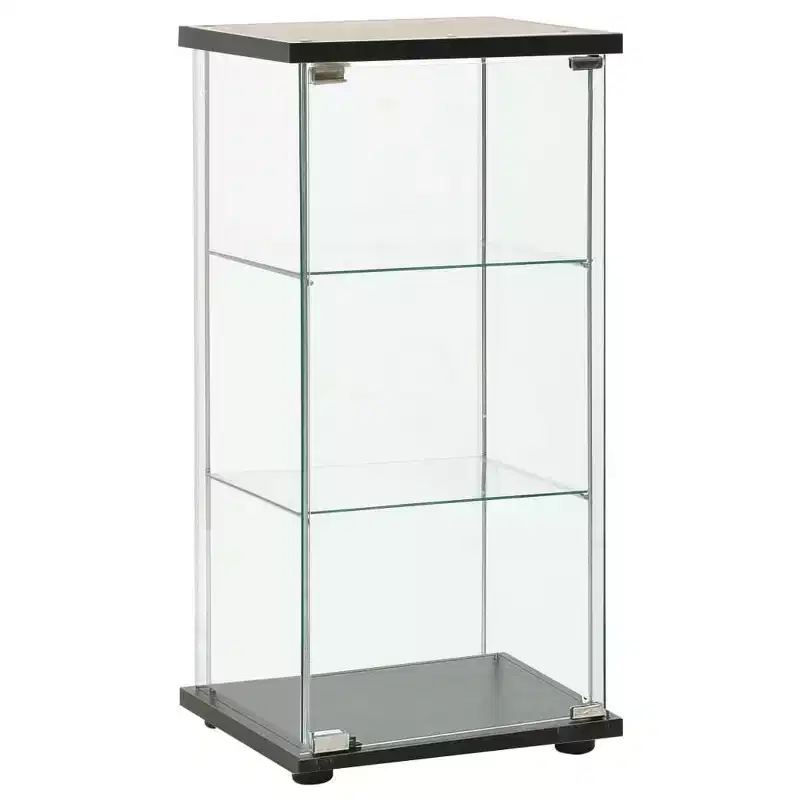vidaXL Storage Cabinet Bookshelf 4-Shelf Glass Display Cabinet Tempered Glass