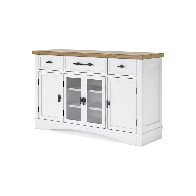Signature Design by Ashley Ashbryn White/Natural Dining Server - 60 W x 19 D x 37 H