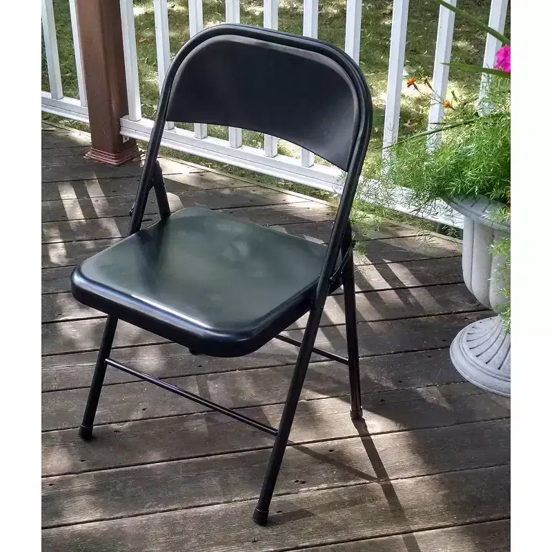 29.52" Vinyl Padded Folding Chair Black