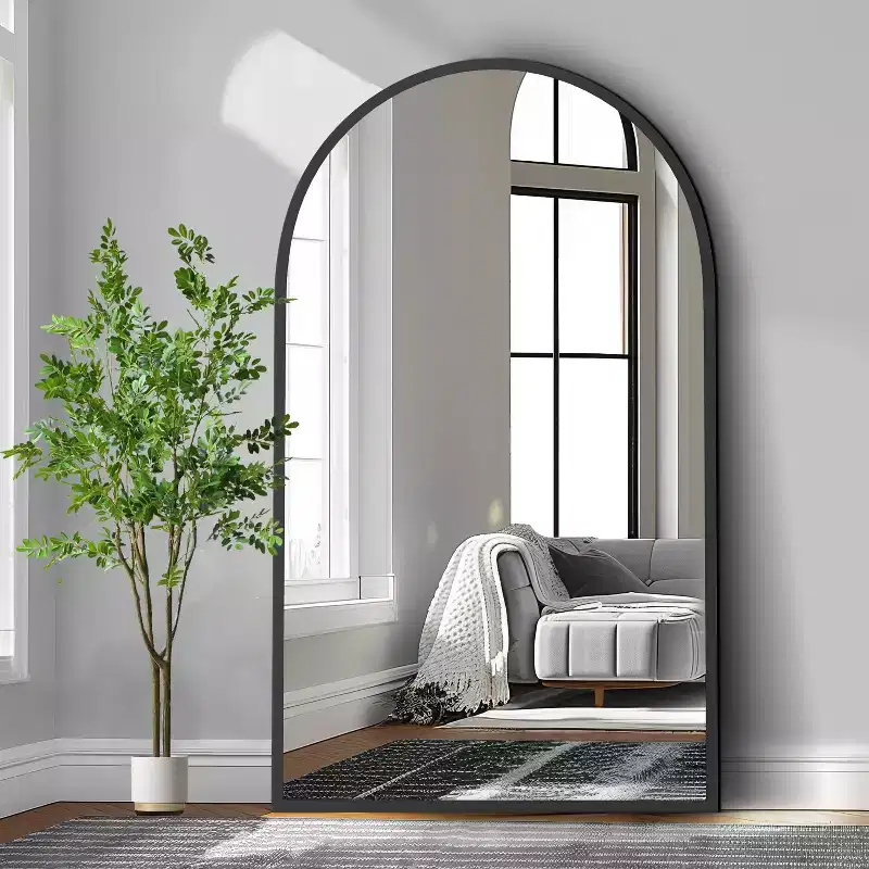 Dovelina Vintage Arched Full Length Standing Mirror Vanity Floor Mirror