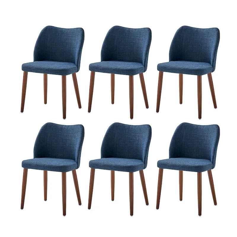 Melisa Upholstered Solid Wood Dining Chair Set of 6 by HULALA HOME