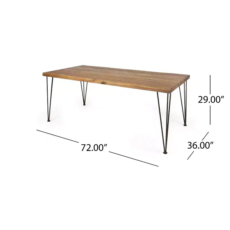 Christopher Knight Home Ingrid Modern 7 Piece Metal Patio Dining Set with Acacia Table and PE Rattan Design