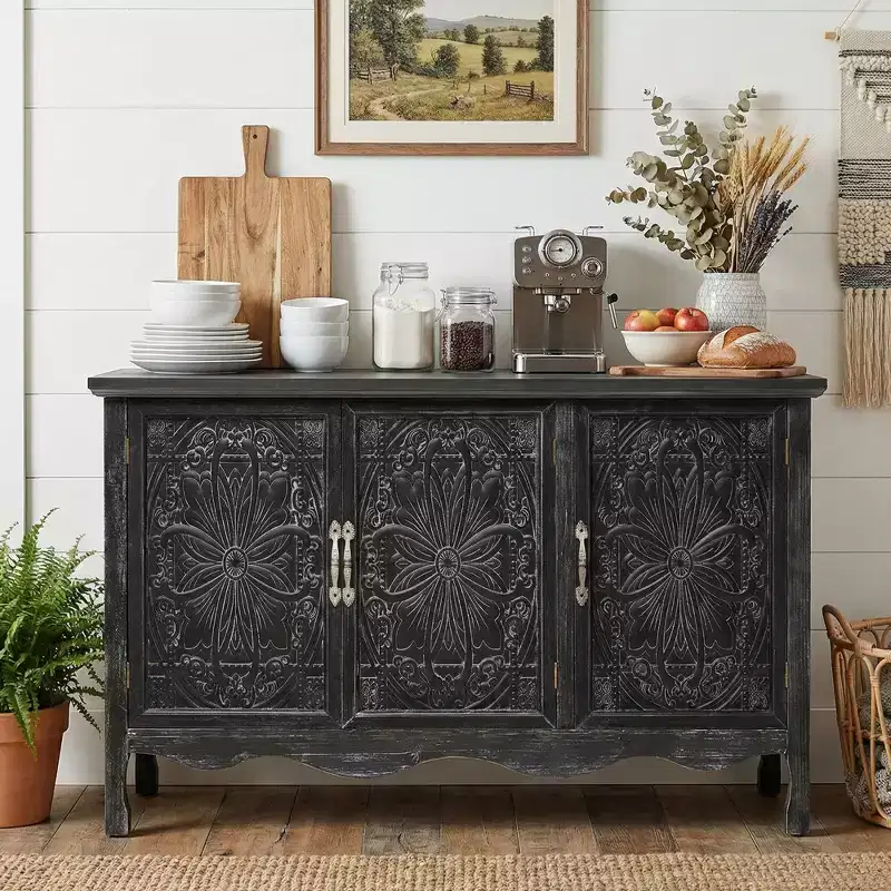 3-Door Accent Cabinet with Adjustable Shelves
