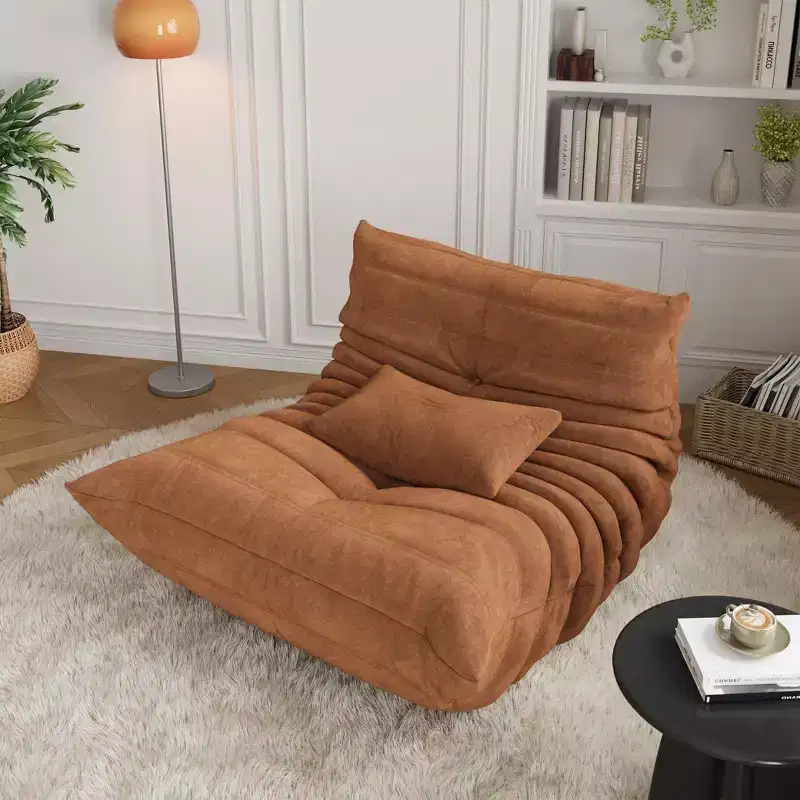 Hand-Tufted 35.4 Bean Bag Chairs, Waterproof Seamless One-Piece Memory Foam Loveseat with 900 lb Capacity for Living Room and Bedroom