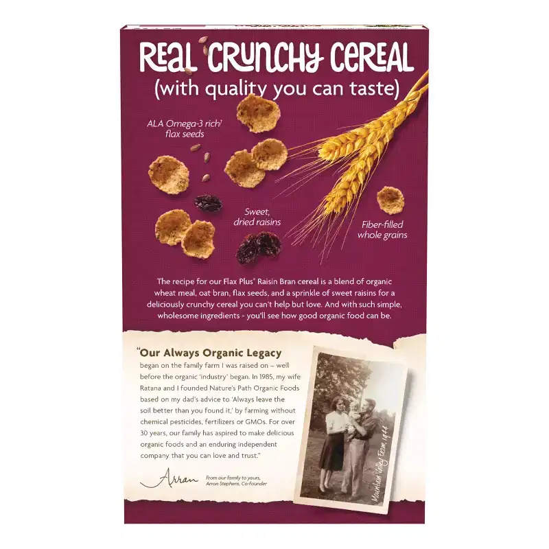 Nature's Path Organic Flax Plus Raisins Cereal 12pk/168oz